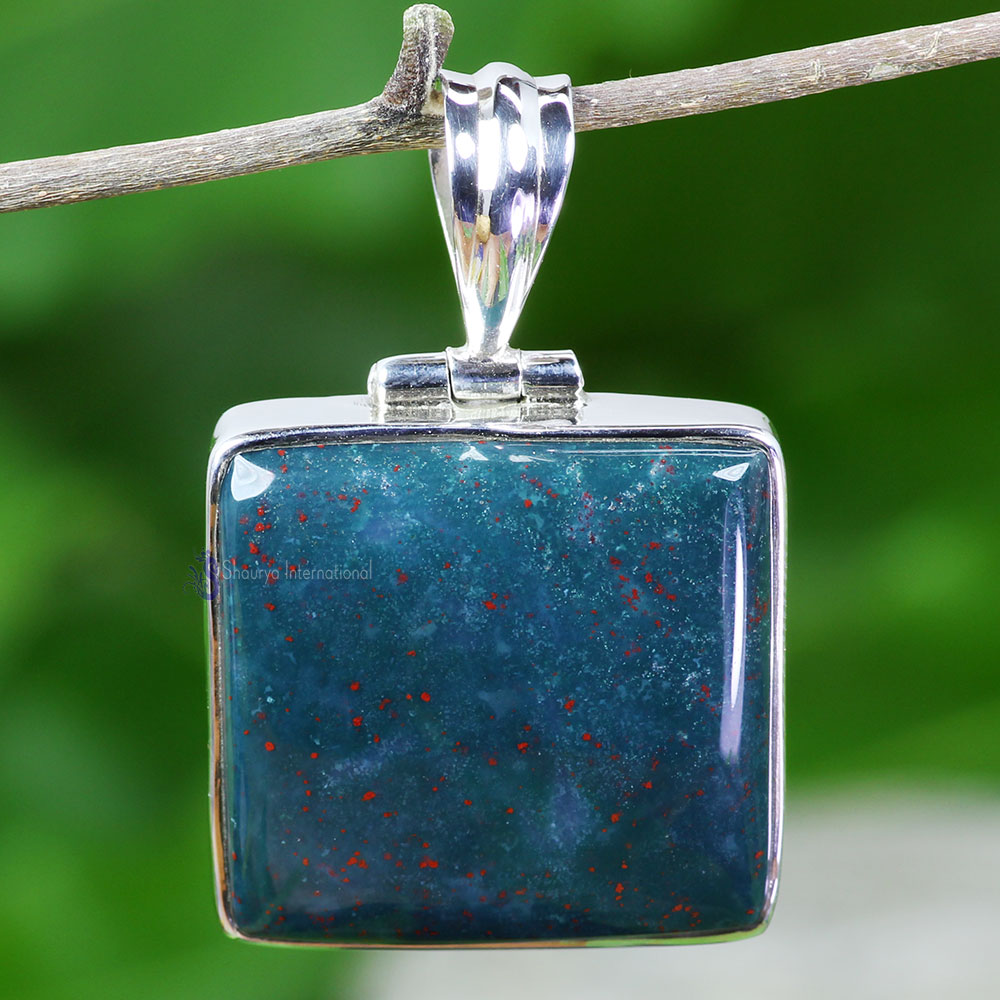 BLOOD AGATE I - BLD992- BLOOD AGATE GEMSTONE HANDMADE PENDANTS MADE IN 925 STERL